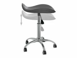 Sale Silla de oficina de piel sintética gris Taburete De Oficina
