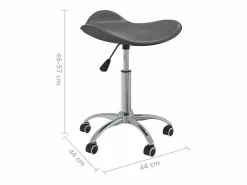Sale Silla de oficina de piel sintética gris Taburete De Oficina