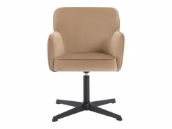 Outlet Vente-unique Silla de oficina de terciopelo y metal negro - CAPULI Beige