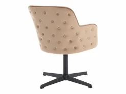 Outlet Vente-unique Silla de oficina de terciopelo y metal negro - CAPULI Beige