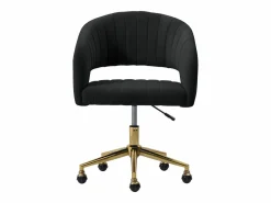 Vente-unique Silla de oficina de terciopelo y metal dorado - TIRIESI