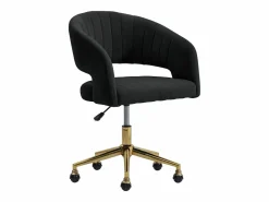 Vente-unique Silla de oficina de terciopelo y metal dorado - TIRIESI