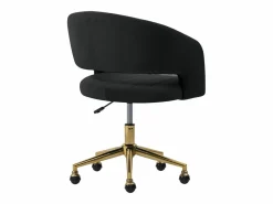 Vente-unique Silla de oficina de terciopelo y metal dorado - TIRIESI