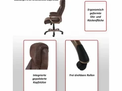 Sale Silla de oficina Denver, suede look gris oscuro Silla De Oficina