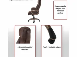 Sale Silla de oficina Denver, suede look gris oscuro Silla De Oficina