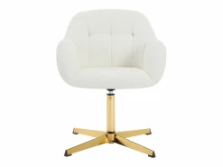 Outlet Silla de oficina en tejido bouclé y metal dorado - LANCIEGA Silla De Escritorio|Sillas Y Lotes De Sillas