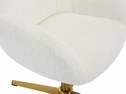 Outlet Silla de oficina en tejido bouclé y metal dorado - LANCIEGA Silla De Escritorio|Sillas Y Lotes De Sillas