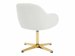 Outlet Silla de oficina en tejido bouclé y metal dorado - LANCIEGA Silla De Escritorio|Sillas Y Lotes De Sillas