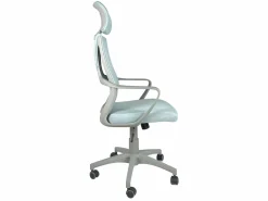 Kayelles Silla de oficina ergonómica, asiento de tejido Mesh reclinable, reposacabezas, altura regulable, giratoria, soporte lumbar, ruedas suaves FAMA+