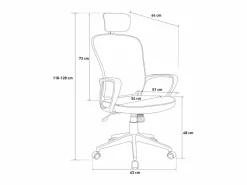 FRANCHINISHOP Silla de oficina ergonómica tejida con reposacabezas de diseño Sepang Moon
