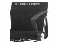 Silla de Oficina Ergonómica Giratoria con Reposabrazos, Ejecutiva, - ZIK
