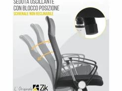 Silla de Oficina Ergonómica Giratoria con Reposabrazos, Ejecutiva, - ZIK