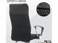 Silla de Oficina Ergonómica Giratoria con Reposabrazos, Ejecutiva, - ZIK