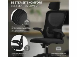 Discount Silla de oficina ergonomica, asiento ordenador regulable con reposacabezas Silla Gaming