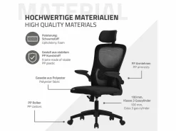 Discount Silla de oficina ergonomica, asiento ordenador regulable con reposacabezas Silla Gaming