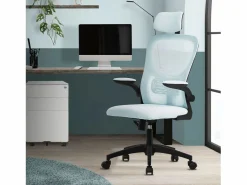 Best ML-DESIGN Silla de oficina ergonomica, asiento ordenador regulable con reposacabezas Azul