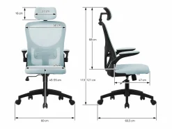 Best ML-DESIGN Silla de oficina ergonomica, asiento ordenador regulable con reposacabezas Azul