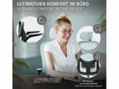 Best ML-DESIGN Silla de oficina ergonomica, asiento ordenador regulable con reposacabezas Azul