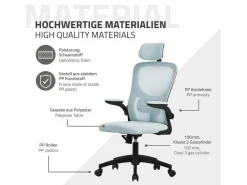 Best ML-DESIGN Silla de oficina ergonomica, asiento ordenador regulable con reposacabezas Azul