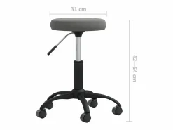 Silla de oficina giratoria de terciopelo gris oscuro