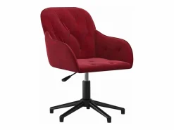 Clicnbuy Silla de oficina giratoria de terciopelo tinto