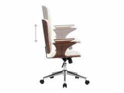 Clicnbuy Silla de oficina giratoria cuero sintético madera curva