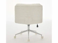 Outlet Hauss Spole Silla de oficina giratoria de tela morada con doble cojín - Altura regulable Crema
