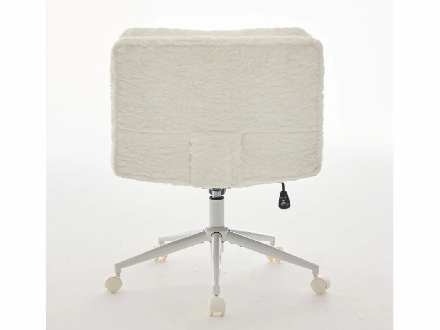 Outlet Hauss Spole Silla de oficina giratoria de tela morada con doble cojín - Altura regulable Crema