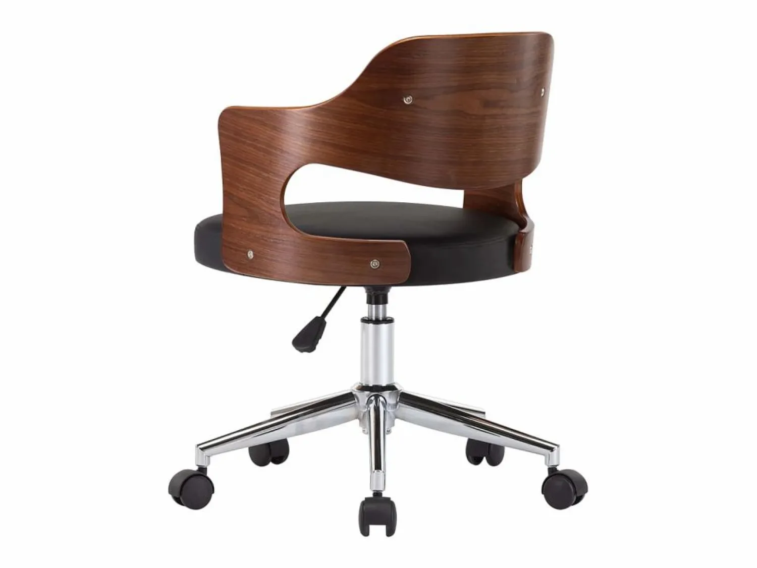 Silla de oficina giratoria madera curvada cuero sintético ES476282