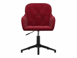 Silla de oficina giratoria de terciopelo tinto ES820330