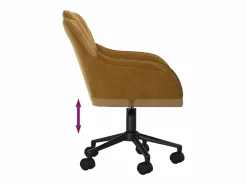 Clearance Silla de oficina giratoria de terciopelo marrón Silla De Escritorio