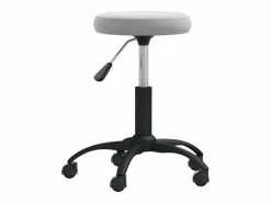 Silla de oficina giratoria de terciopelo gris claro