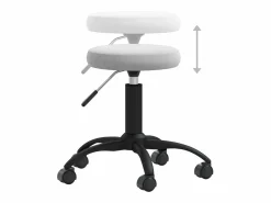 Silla de oficina giratoria de terciopelo gris claro