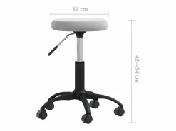 Silla de oficina giratoria de terciopelo gris claro