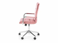 Clearance MSO Silla de oficina infantil MAC de terciopelo con estructura de metal cromado Rosa