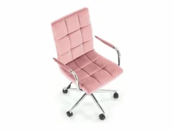 Clearance MSO Silla de oficina infantil MAC de terciopelo con estructura de metal cromado Rosa