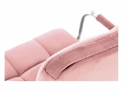 Clearance MSO Silla de oficina infantil MAC de terciopelo con estructura de metal cromado Rosa