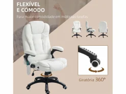 Vinsetto Silla de oficina Kleta con masaje + calefacción 107-116x67x74 cm