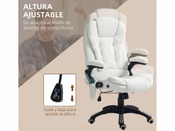 Vinsetto Silla de oficina Kleta con masaje + calefacción 107-116x67x74 cm
