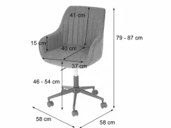 Discount Silla de oficina -J62 de terciopelo con reposabrazos, Silla De Escritorio