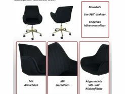 Discount Silla de oficina -J62 de terciopelo con reposabrazos, Silla De Escritorio