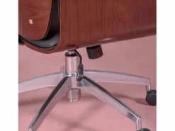 Nest Dream Silla de oficina para ejecutivos en madera oscura de nogal y tapizada en polipiel - Nordic S -