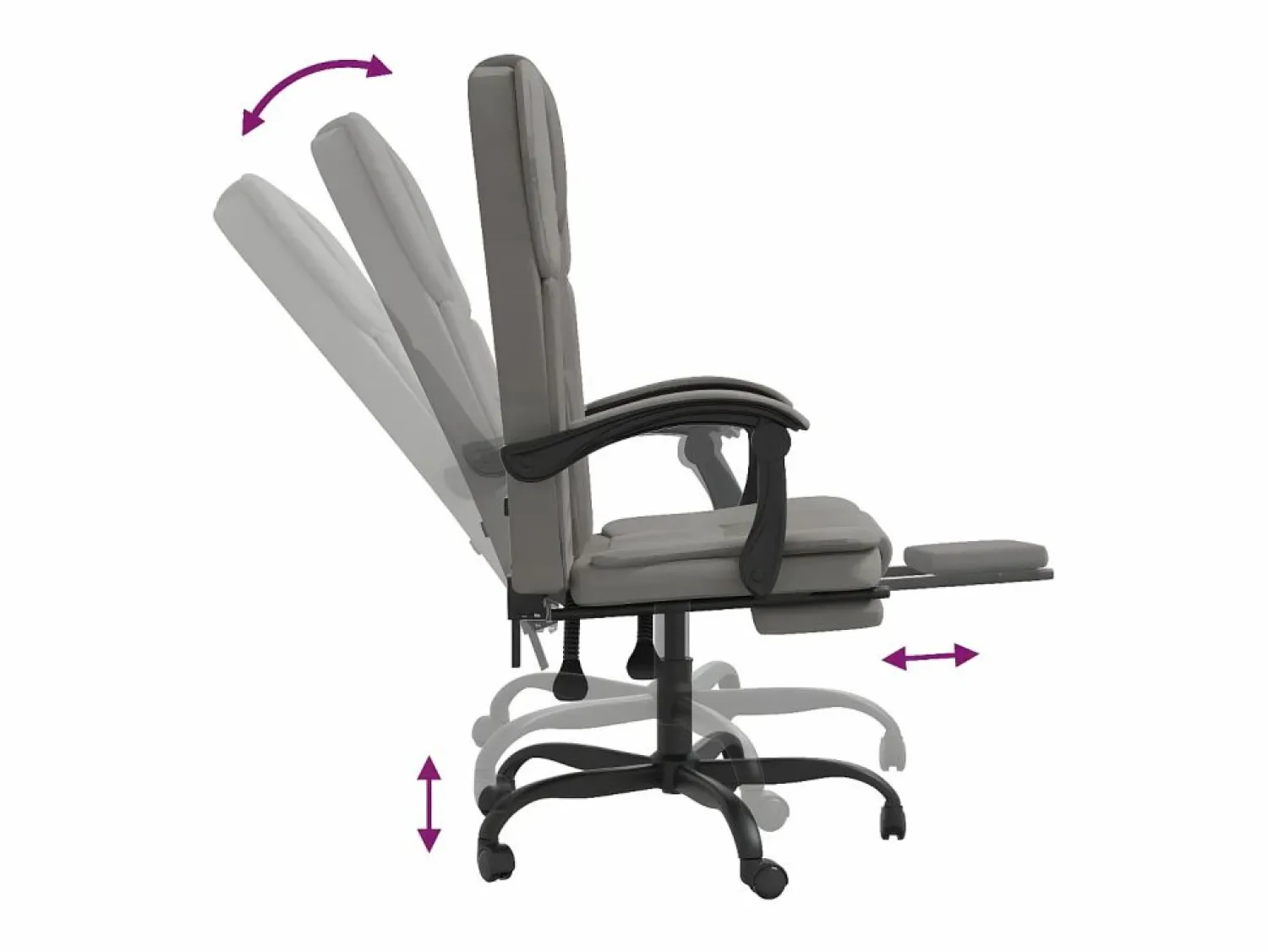 Discount Silla de oficina reclinable de tela gris taupé Silla De Oficina