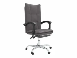 Clicnbuy Silla de oficina reclinable cuero sintético