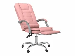 Clicnbuy Silla de oficina reclinable masaje cuero sintético