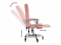 Clicnbuy Silla de oficina reclinable masaje cuero sintético