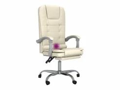 Clicnbuy Silla de oficina reclinable masaje cuero sintético color