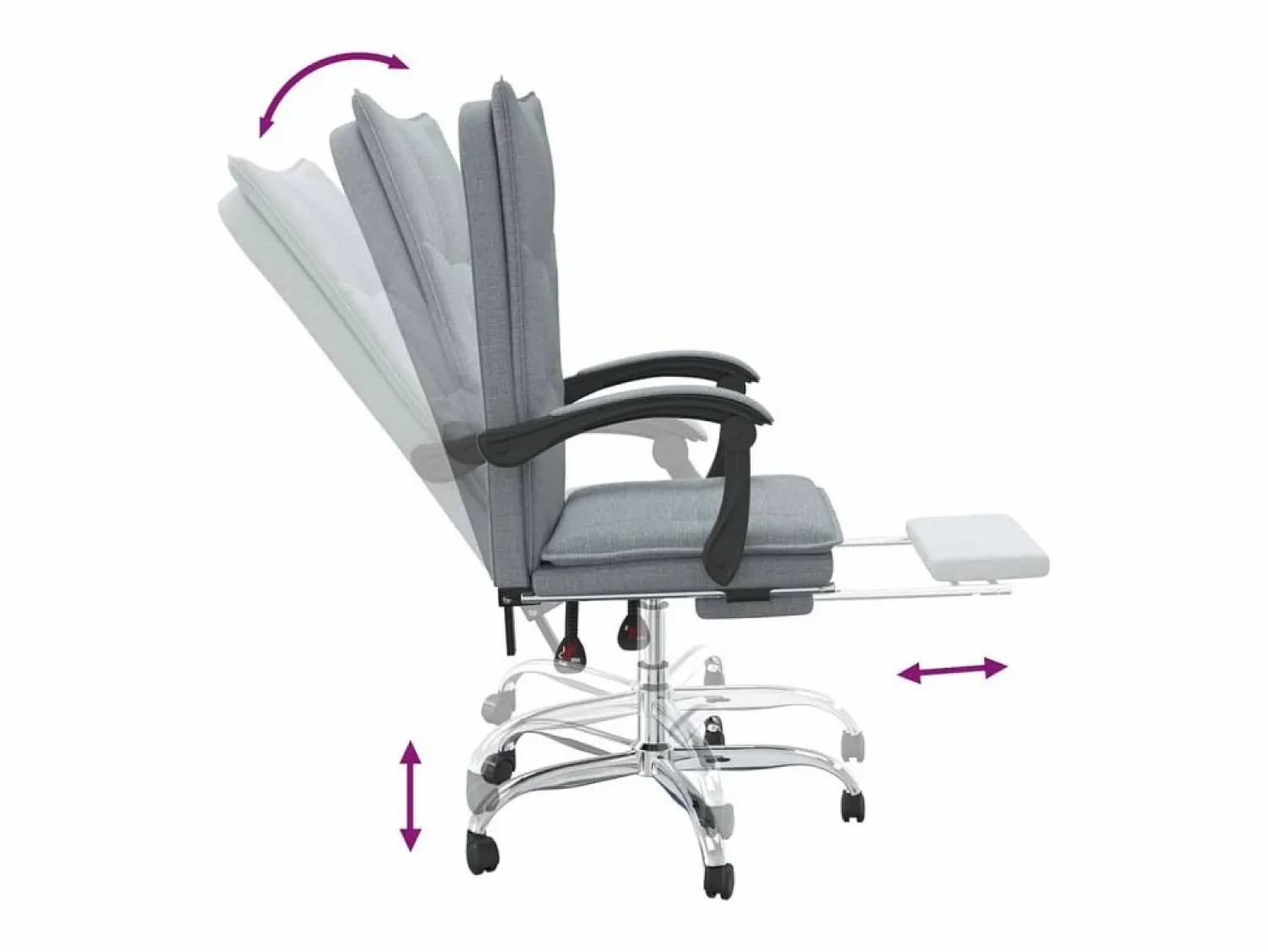 Clearance Silla de oficina reclinable de tela claro Silla De Oficina