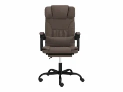 Clicnbuy Silla de oficina reclinable cuero sintético marrón