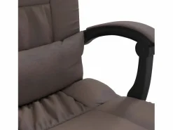 Clicnbuy Silla de oficina reclinable cuero sintético marrón